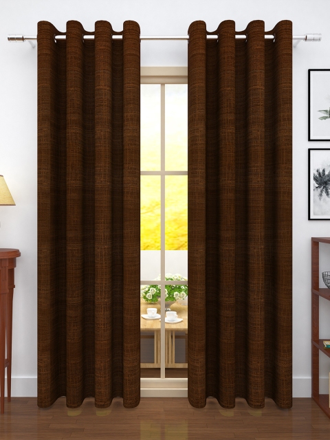 

Story@home Brown Set of 2 Jacquard Textured Door Curtains
