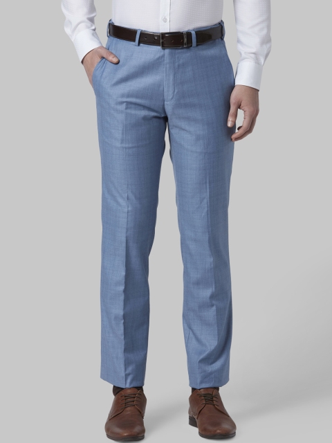 

Park Avenue Men Blue Regular Fit Solid Formal Trousers