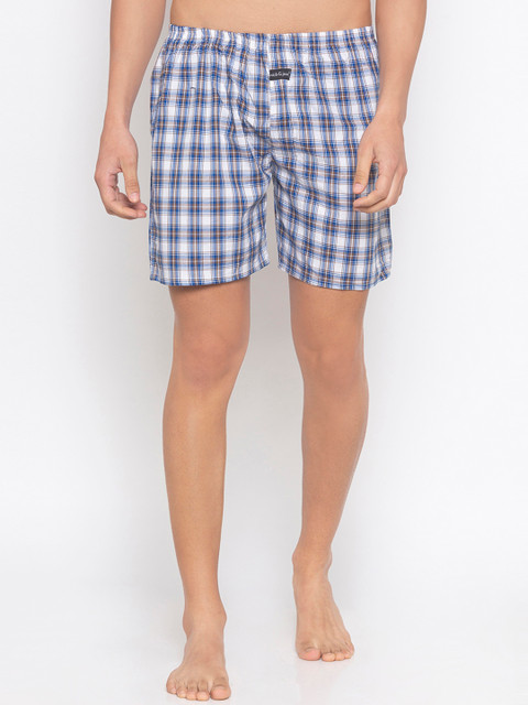 

Nick&Jess Men Blue & White Checked Boxers MNSBXR012B, Multi