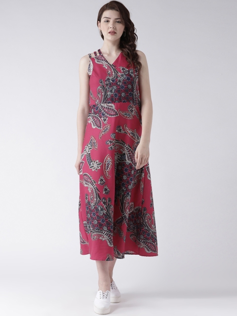 

DODO & MOA Women Pink Printed Fit and Flare Dress