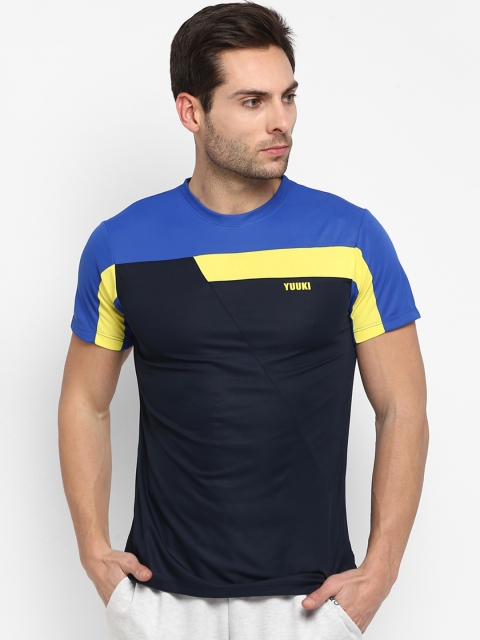 

Yuuki Men Blue Colourblocked Round Neck T-shirt