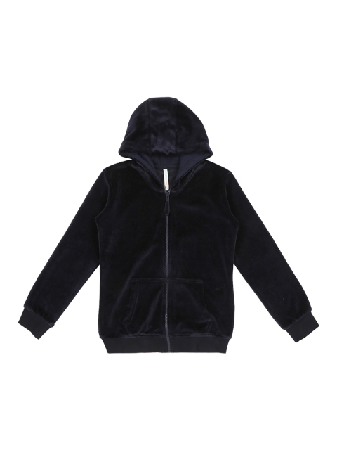 

Pantaloons Junior Girls Navy Blue Solid Hooded Sweatshirt