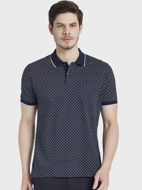 

ColorPlus Men Navy Blue Printed Polo Collar T-shirt