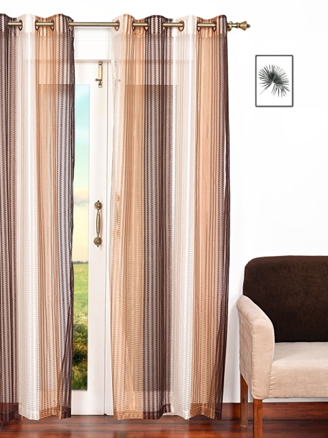 

Ariana Beige & White Striped Single Sheer Long Door Curtain