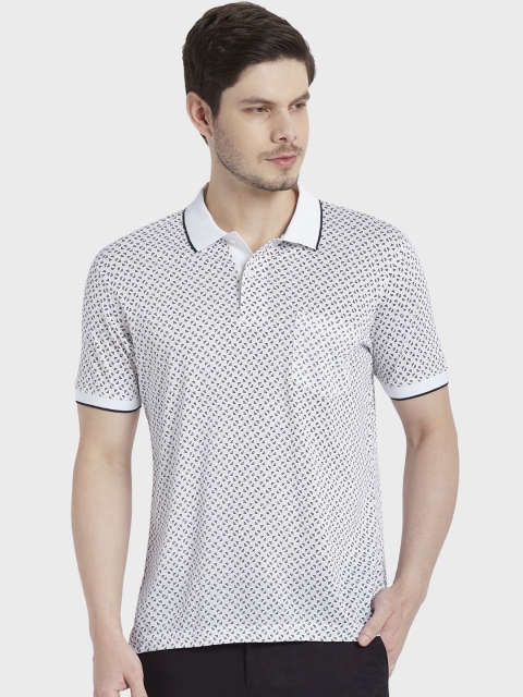 

ColorPlus Men White Printed Polo Collar T-shirt