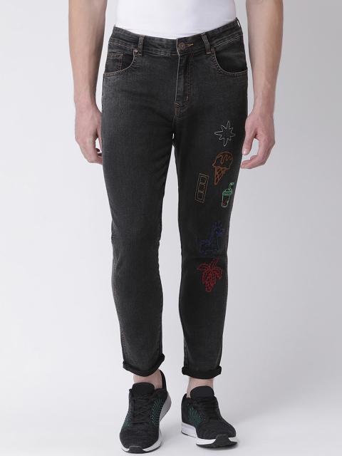 

REALM Men Black Skinny Fit Mid-Rise Clean Look Stretchable Jeans