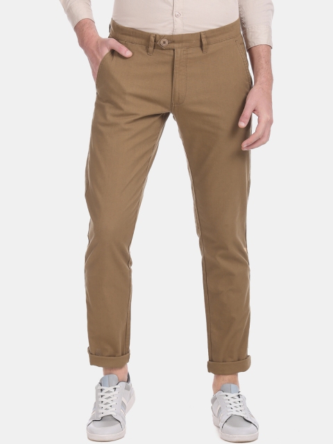 

Ruggers Men Brown Slim Fit Solid Regular Trousers
