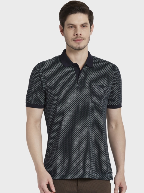 

ColorPlus Men Navy Blue Printed Polo Collar T-shirt