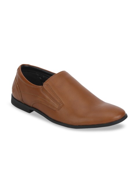 

Bond Street By Red Tape Men Tan Brown Textured Formal Slip-Ons