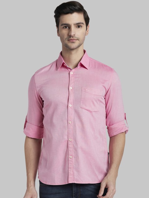 

Parx Men Pink Slim Fit Solid Casual Shirt