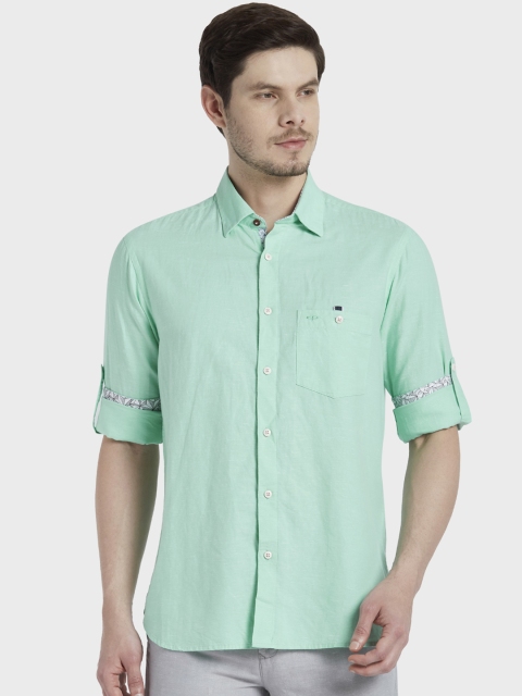 

ColorPlus Men Sea Green Tailored Fit Solid Casual Shirt