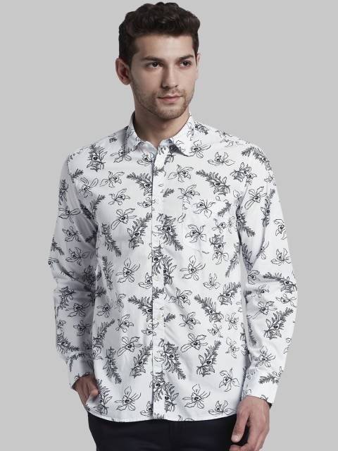 

Parx Men Navy Blue & White Slim Fit Printed Casual Shirt