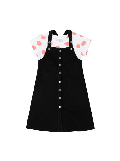 

Pantaloons Junior Girls Black Solid Pinafore Dress