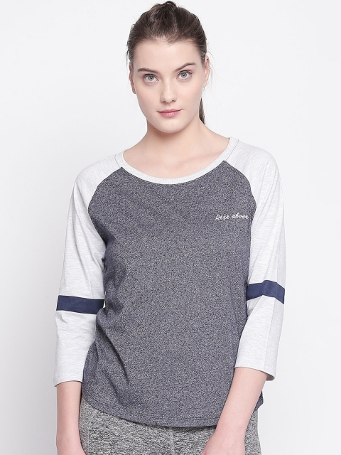 

Ajile by Pantaloons Women Grey Colourblocked Round Neck T-shirt