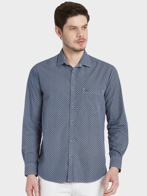 

ColorPlus Men Blue & White Tailored Fit Checked Casual Shirt