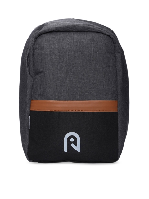 

Indiamigo Unisex Grey & Black Colourblocked Laptop Bag