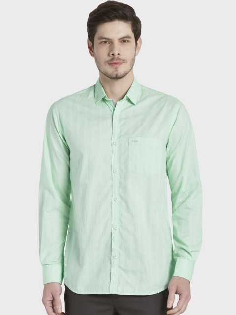 

ColorPlus Men Green Tailored Fit Checked Casual Shirt
