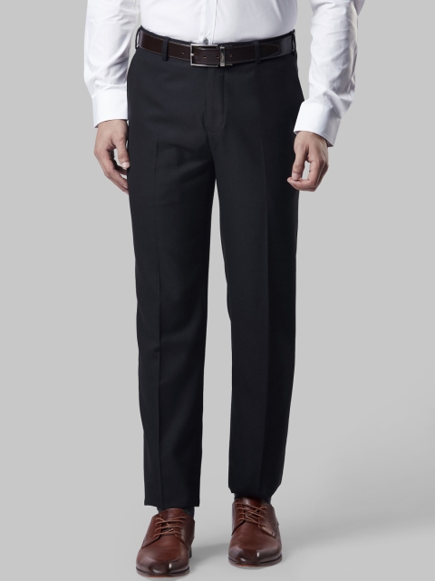 

Raymond Men Black Solid Regular Fit Formal Trousers