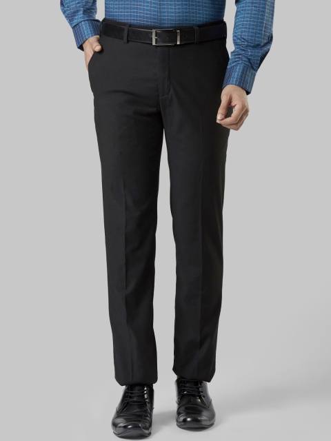 

Raymond Men Black Slim Fit Solid Formal Trousers