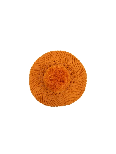 

NOISE Women Orange Self Design Beanie