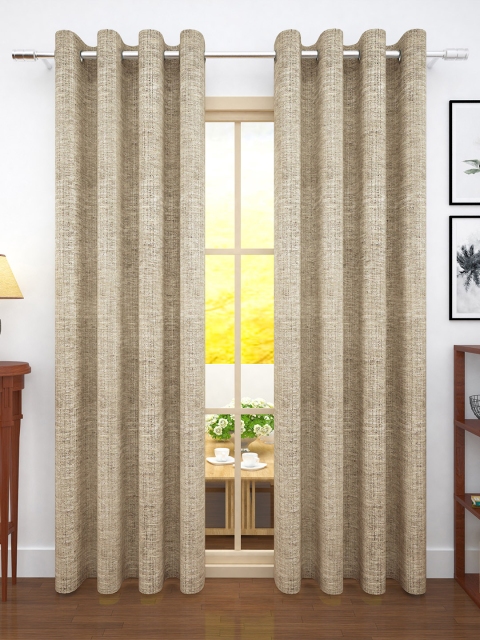 

Story@home Set of 2 Brown & Beige Jacquard Textured Door Curtains