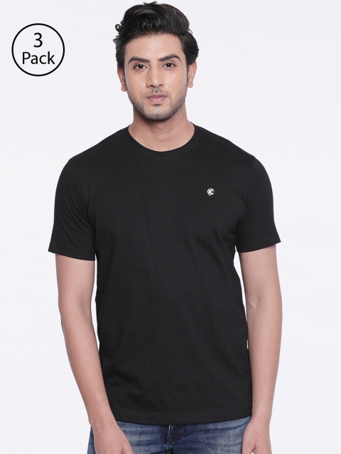 

Killer Men Pack Of 3 Solid Round Neck T-shirts, Black