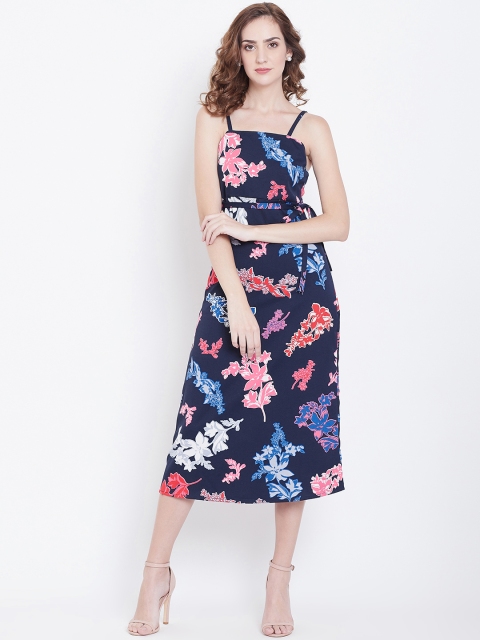 

DODO & MOA Women Navy Blue Printed Fit and Flare Dress