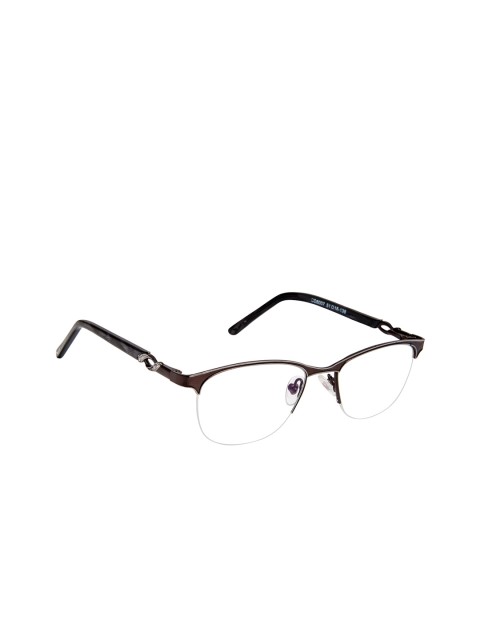 

Cardon Unisex Coffee Brown & Black Colourblocked Half Rim Oval Frames