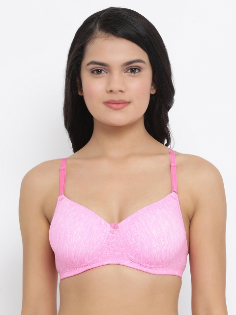 

Clovia Pink Solid Non-Wired Lightly Padded T-shirt Bra BR0738T2232B