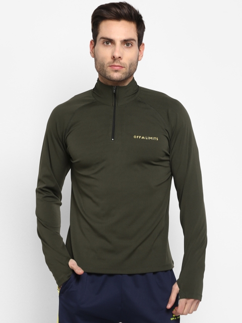 

OFF LIMITS Men Olive Green Solid Sporty Jacket
