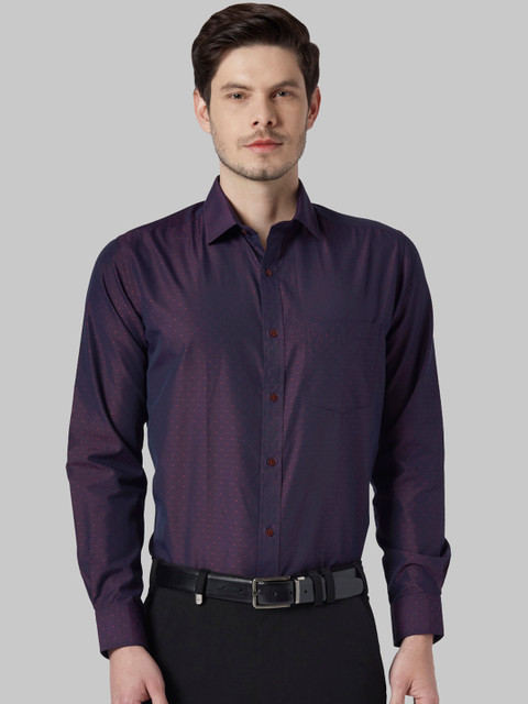 

Park Avenue Men Maroon & Purple Regular Fit Printed Formal Shirt