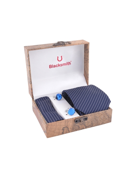 

Blacksmith Men Blue & White Striped Accessory Gift Set