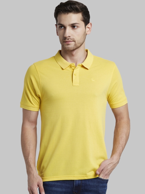 

Parx Men Yellow Solid Polo Collar T-shirt