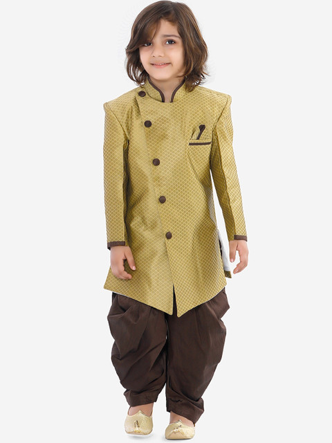 

Kidling Boys Green & Brown Sherwani Set