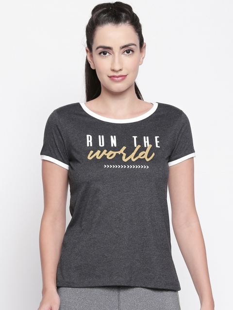 

Ajile by Pantaloons Women Charcoal Grey Printed Round Neck T-shirt