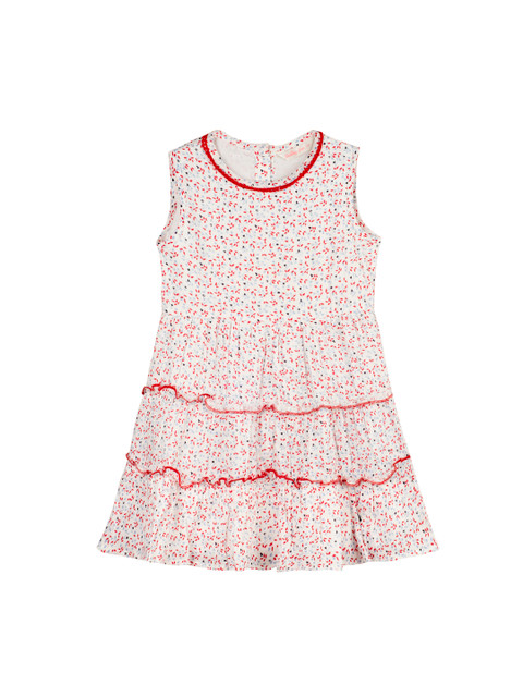 

Budding Bees Girls Off-White Leafs Printed Fit and Flare Dress