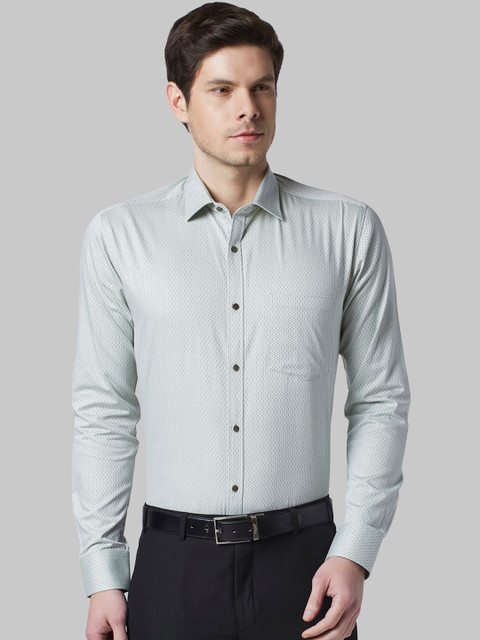 

Park Avenue Men Green Slim Fit Printed Formal Shirt
