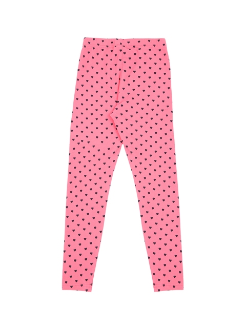 

Pantaloons Junior Girls Pink & Black Printed Ankle-Length Leggings