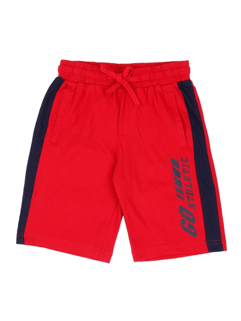 

Pantaloons Junior Boys Red & Navy Blue Solid Regular Fit Regular Shorts