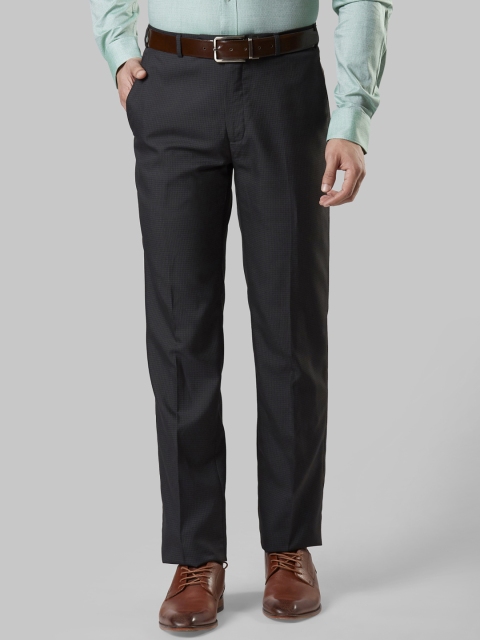 

Raymond Men Black Regular Fit Checked Formal Trousers