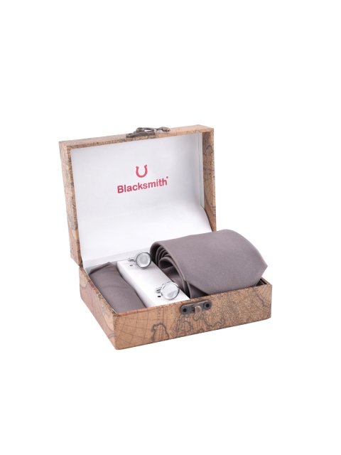 

Blacksmith Men Grey Solid Accessory Gift Set