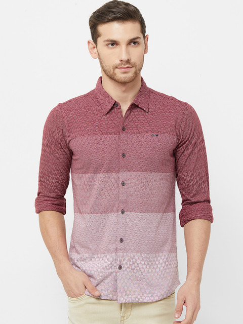 

NEXGEN CLUB Men Maroon Regular Fit Printed Casual Shirt