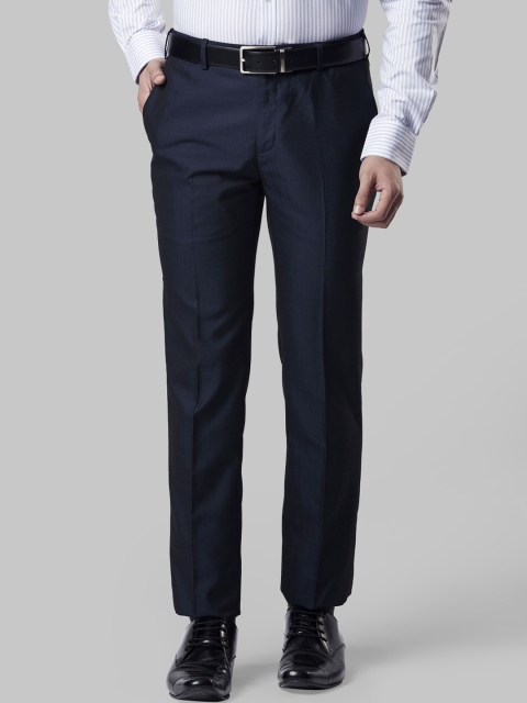 

Raymond Men Blue Slim Fit Checked Formal Trousers