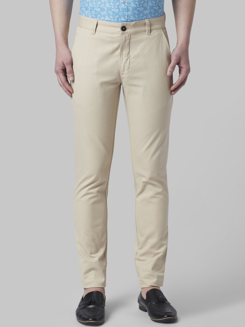 

Park Avenue Men Beige Tapered Fit Solid Formal Trousers