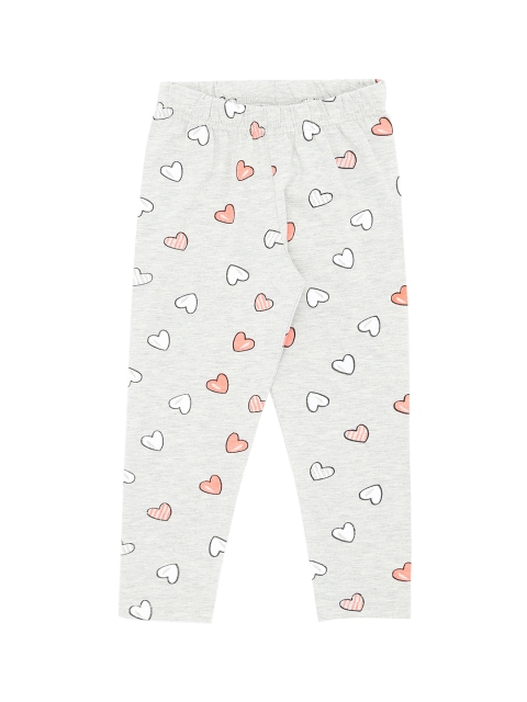 

CHALK by Pantaloons Girls Grey Melange Printed Slim-Fit Ankle-Length Leggings