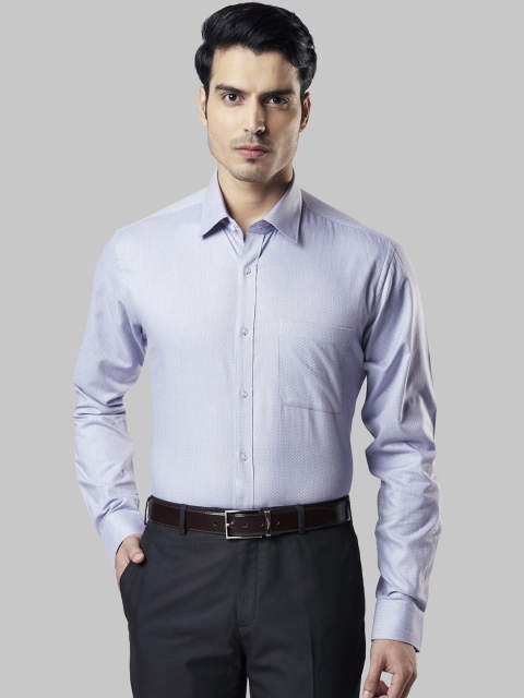

Raymond Men Blue Slim Fit Self Design Formal Shirt