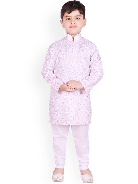 

SG YUVRAJ Boys Lavender & Maroon Printed Kurta with Pyjamas