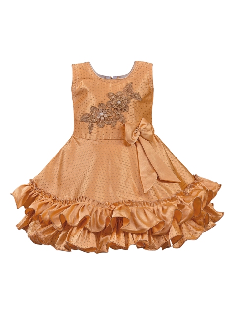 

Wish Karo Girls Gold-Coloured Embellished Fit and Flare Dress