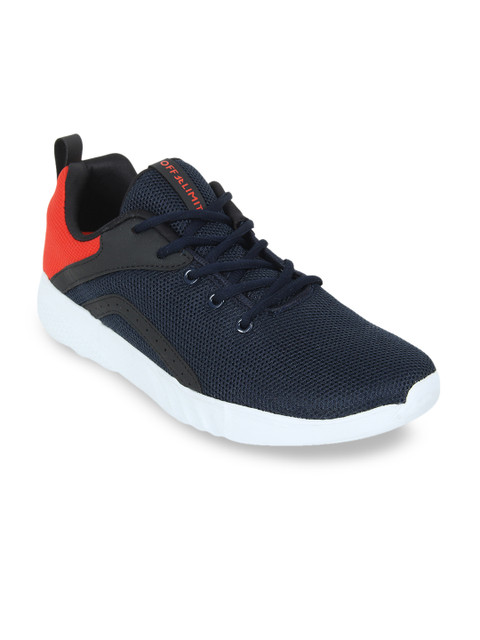 

OFF LIMITS Men Navy Blue & Red Mesh Running Shoes