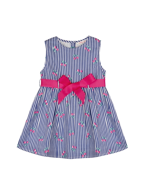 

Budding Bees Girls Blue & Pink Striped A-Line Dress